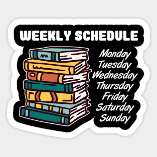 Weekly planning for reader and bookworms book worm Sticker